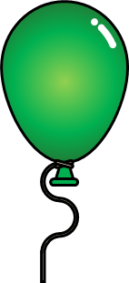 緑の風船のイラスト画像