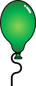 緑の風船のイラスト画像