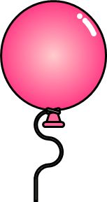 ピンクの風船のイラスト画像