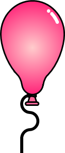 ピンクの風船のイラスト画像