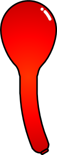 赤いジェット風船のイラスト画像