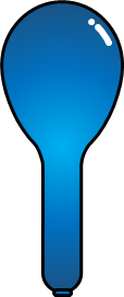 青いジェット風船のイラスト画像