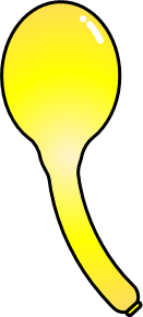 黄色いジェット風船のイラスト画像