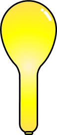 黄色いジェット風船のイラスト画像