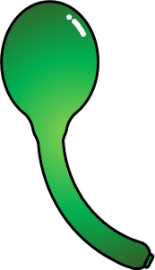 緑のジェット風船のイラスト画像