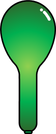 緑のジェット風船のイラスト画像