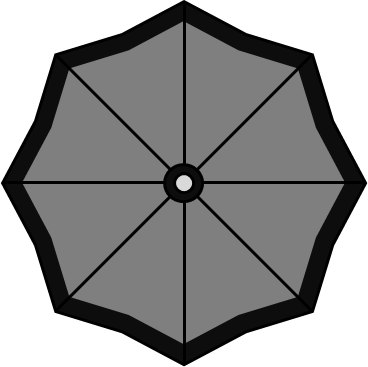 上から見た傘のイラスト画像