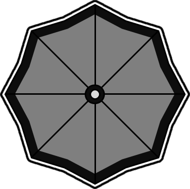 上から見た傘のイラスト画像