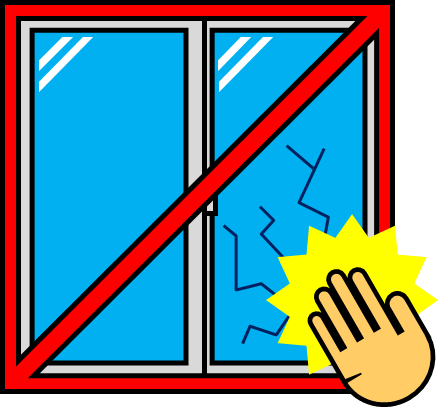 窓を叩くの禁止のイラスト画像