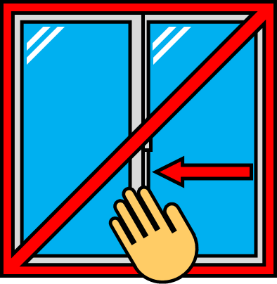 窓を閉めるの禁止のイラスト画像