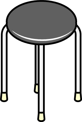 丸パイプ椅子のイラスト画像