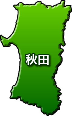 秋田県の地図のイラスト画像
