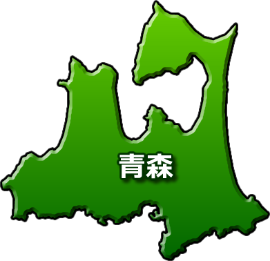 青森県の地図のイラスト画像