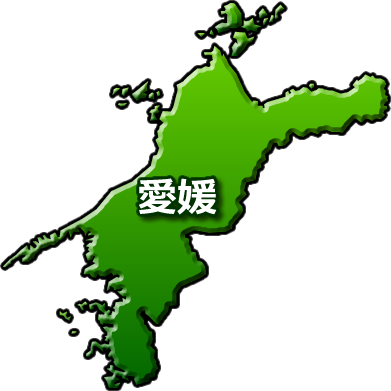 愛媛県の地図のイラスト画像