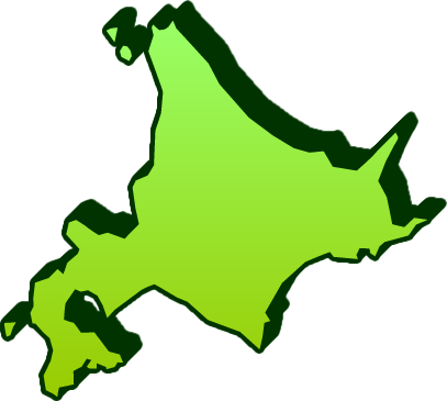 フリーイラスト 北海道地図