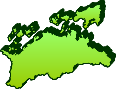 香川県の地図のイラスト画像