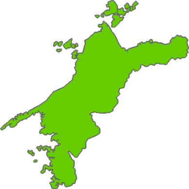 愛媛県の地図のイラスト画像