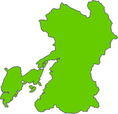 熊本県の地図のイラスト画像