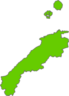 島根県の地図のイラスト画像