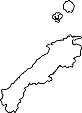 島根県の地図のイラスト画像