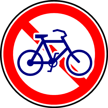 二輪、自転車等通行止めのイラスト画像