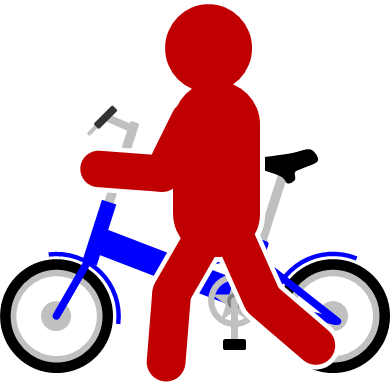 自転車を押す人のマーク画像