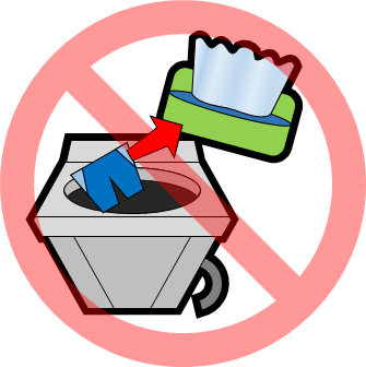 洗濯時のポケットティッシュ禁止マーク画像