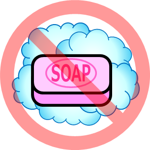 石鹸使用禁止マーク画像