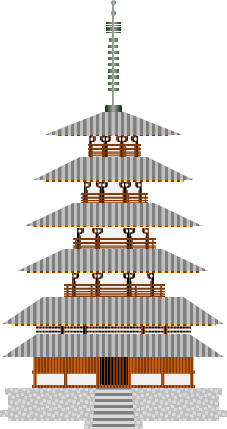 法隆寺五重塔のイラスト画像
