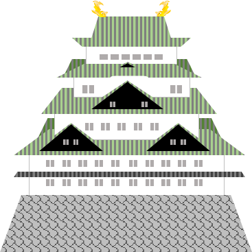 名古屋城のイラスト画像