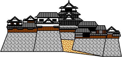 松山城のイラスト画像