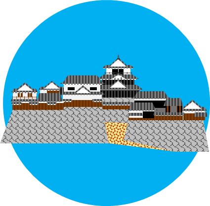 松山城のイラスト画像