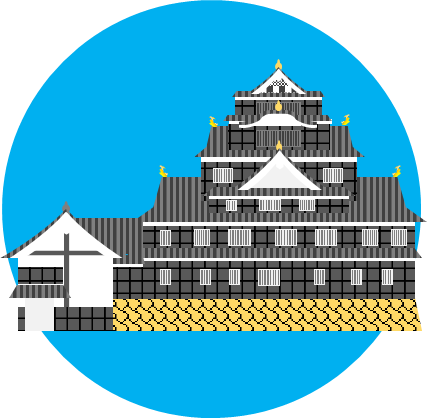 岡山城のイラスト画像