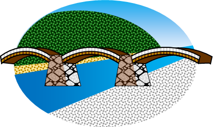 錦帯橋のイラスト画像