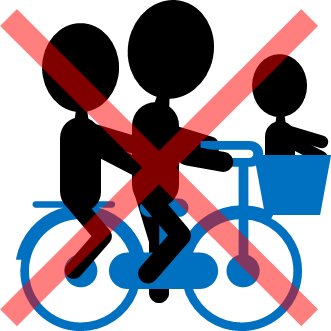 自転車の危険運転のイラスト画像
