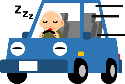 老人の危険運転のイラスト画像