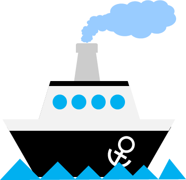 蒸気船のイラスト画像