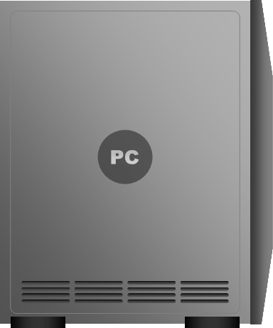 横から見たデスクトップパソコンのイラスト画像
