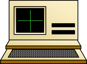 レトロパソコンのイラスト画像