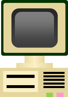 レトロパソコンのイラスト画像