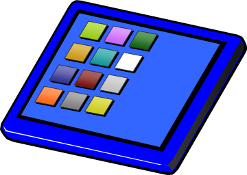 タブレットPCの操作イメージのイラスト画像