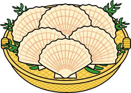 ホタテ貝のイラスト画像