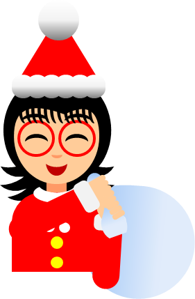 サンタクロース サンタ衣装の女性のイラスト フリー 無料で使えるイラストカット Com