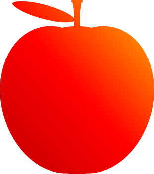 りんごのシルエット風イラスト画像