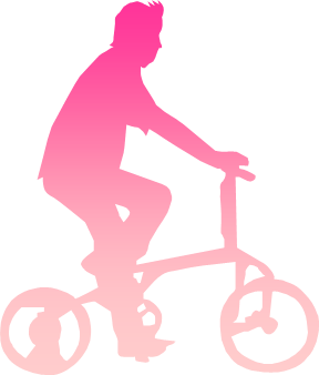 自転車に乗る人のシルエット画像
