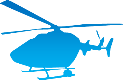 ヘリコプターのシルエット画像