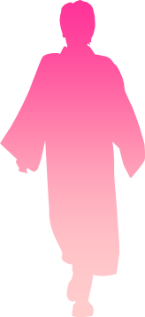 着物女性のシルエット画像