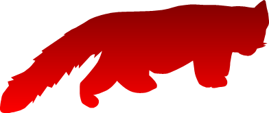 レッサーパンダのシルエット画像