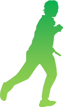 ランニング、ジョギングする人のシルエット画像