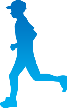 ランニング、ジョギングする人のシルエット画像
